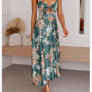 Women's Maxi Length Front Knot Tie Dress Size Medium NWOT